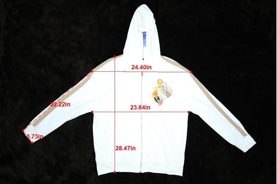 Shein x Space Jam Tune Squad Licensed Full Zip Hoodie Sweatshirt White Mens M