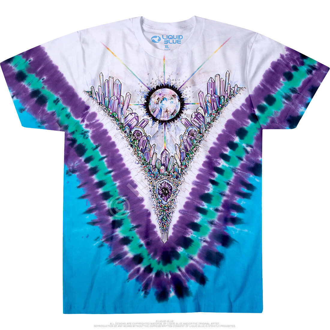 CRYSTAL TOP-2 SIDED TIE DYE T-SHIRT S-M-L-XL-2X New Age MINERALS