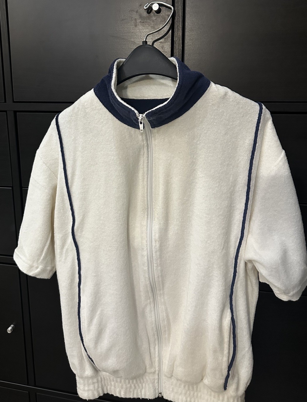 Men’s Vintage Terry Cloth Pool Jacket Full Zip Retro Resort