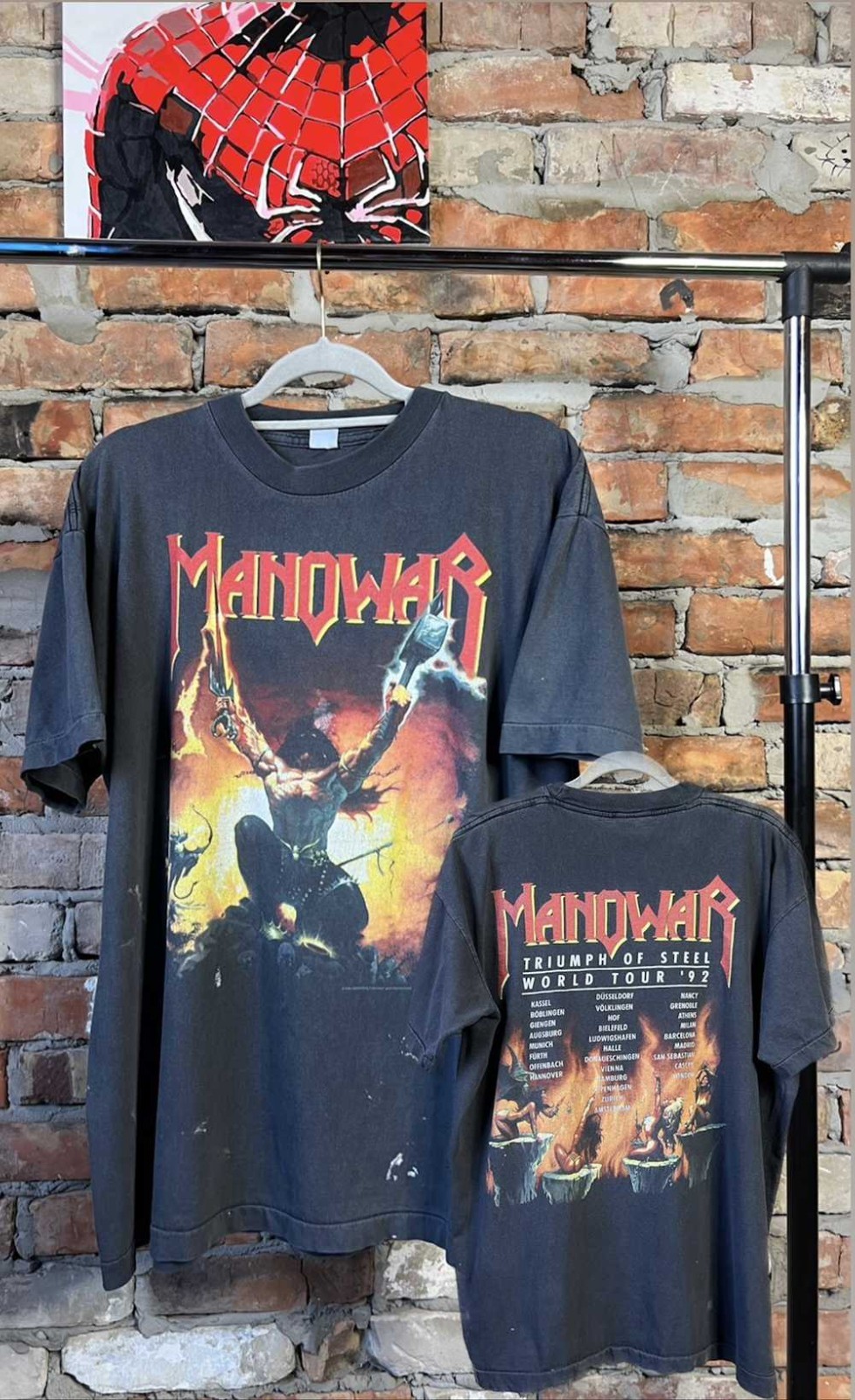 Vintage 1992 Manowar Triumph Of Steel World Tour T-Shirt reprint AN52740