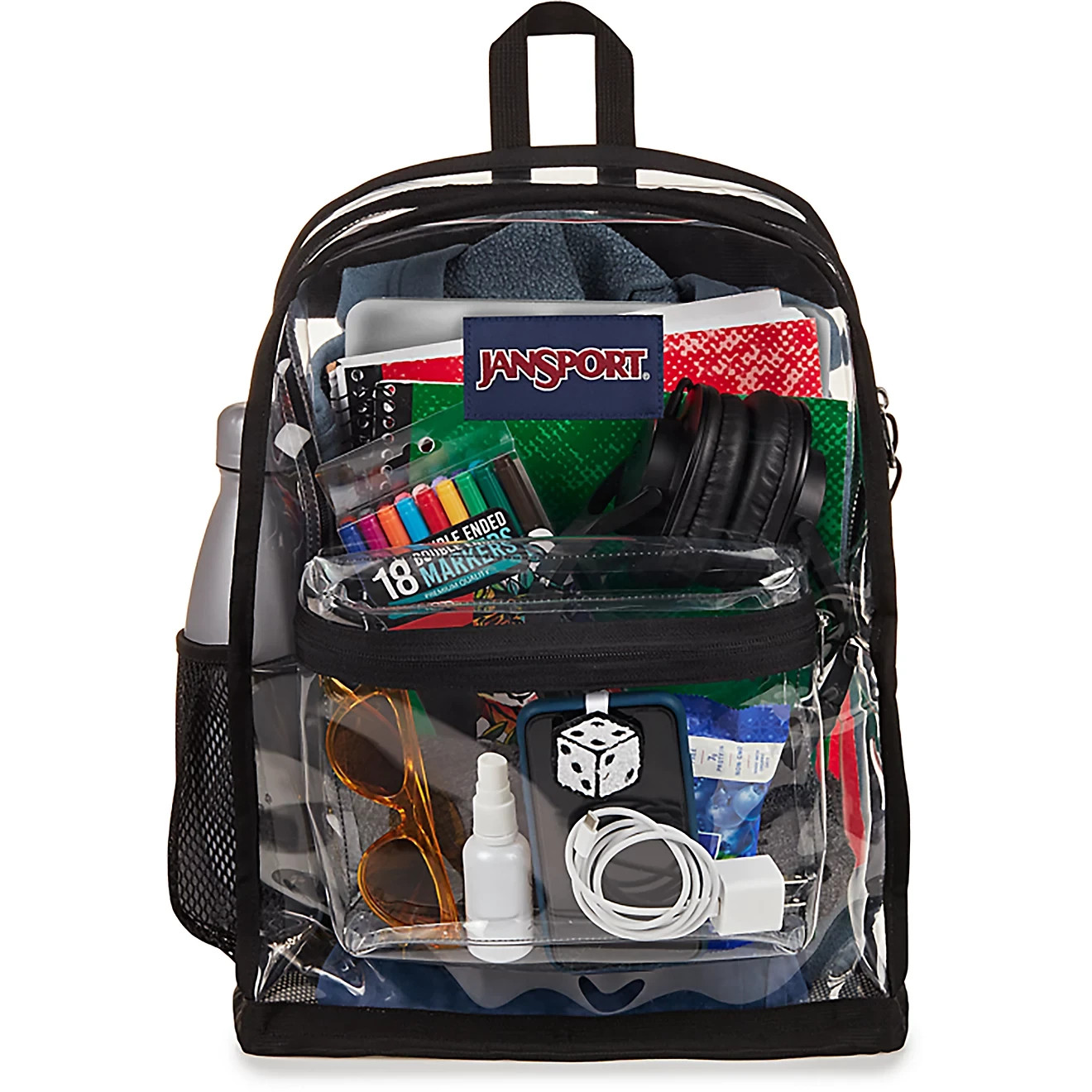 JanSport 25L Clear Backpack Transparent Bookbag School Travel Stadium Bag