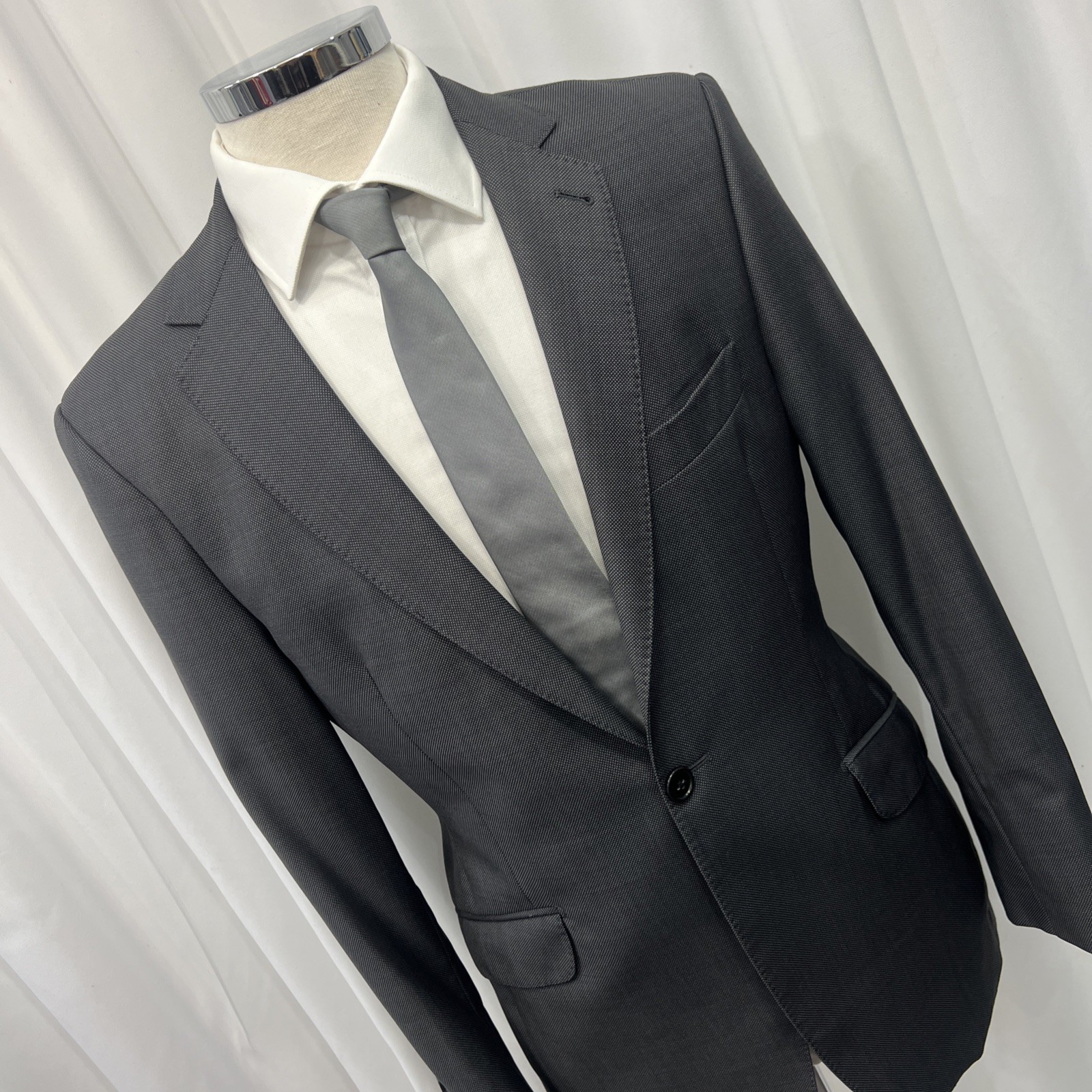 Mark Stephen London Men’s Italian Fabric Wool Suit – Slim Fit – C40L / W36 L32