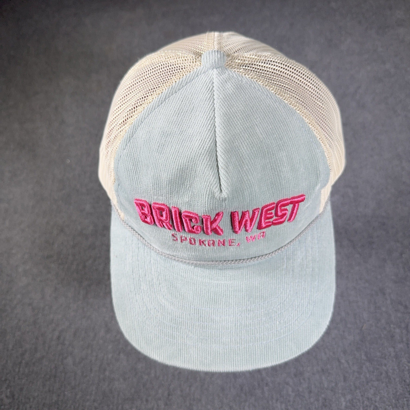 Spokane Washington Hat OSFA Blue Richardson Outdoor Corduroy Trucker Brick West