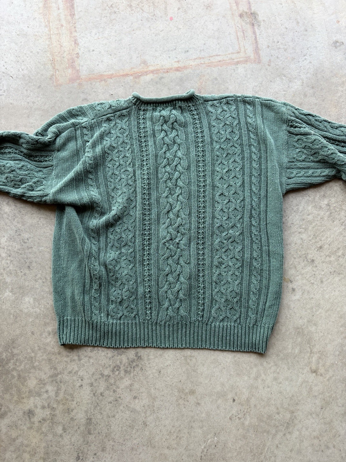 Bowen & Wright Green Cable Knit Pullover Sweater Men’s XL