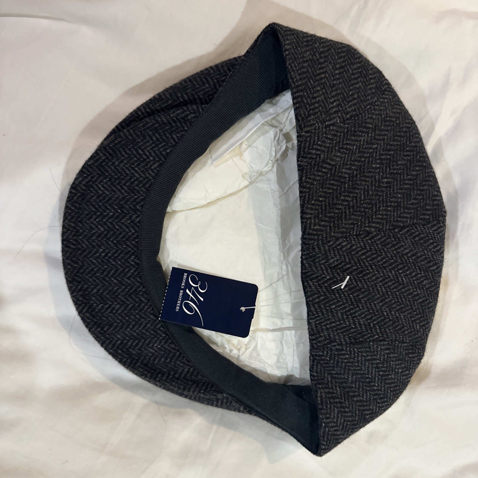 *NEW* Brooks Brothers 346 Men’s Herringbone Flat Cap, size L – still has tags