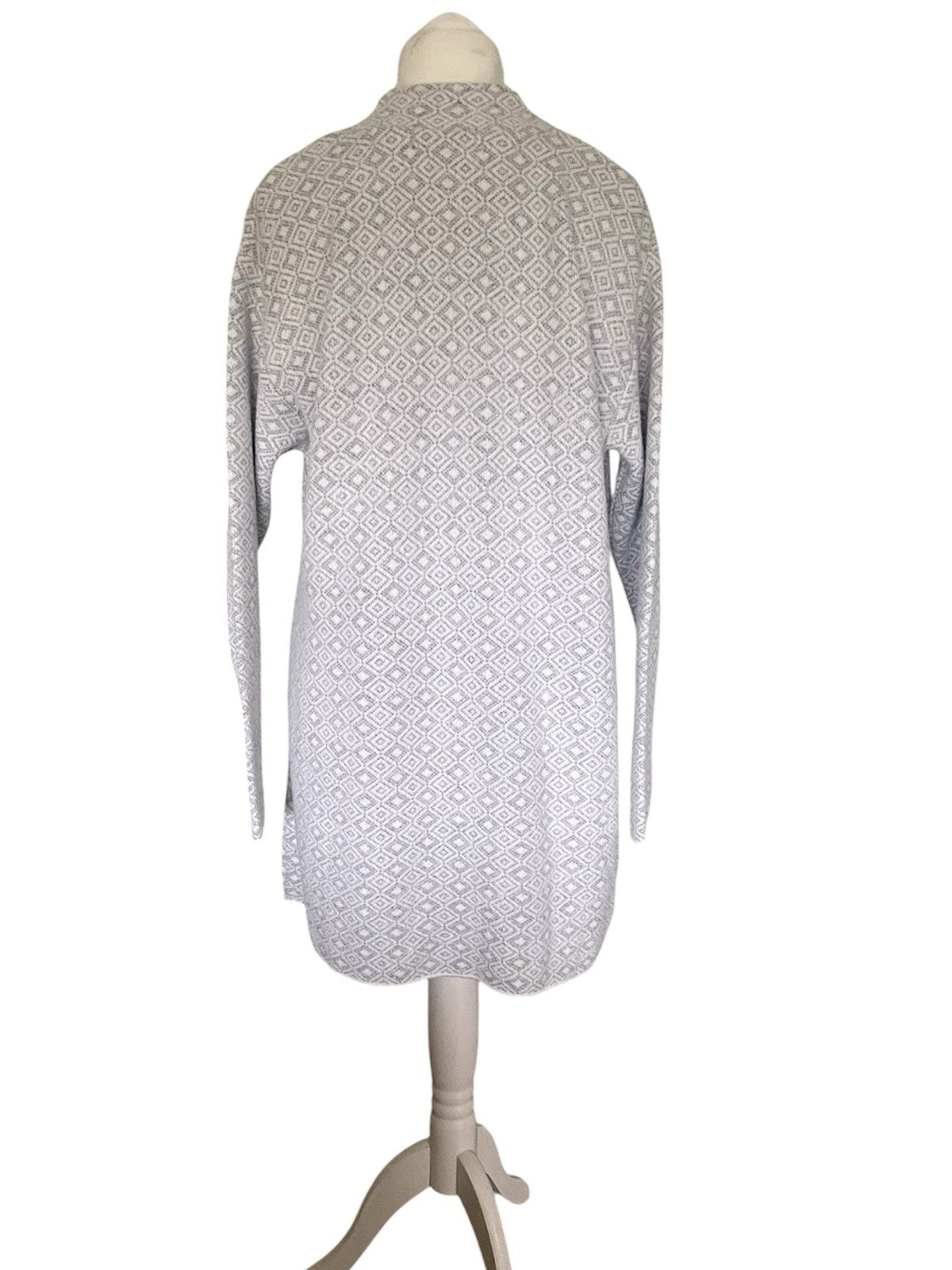 Women Knit Coat Coatigan UK 20 Long Grey Cardigan Button Smart Evening India NEW