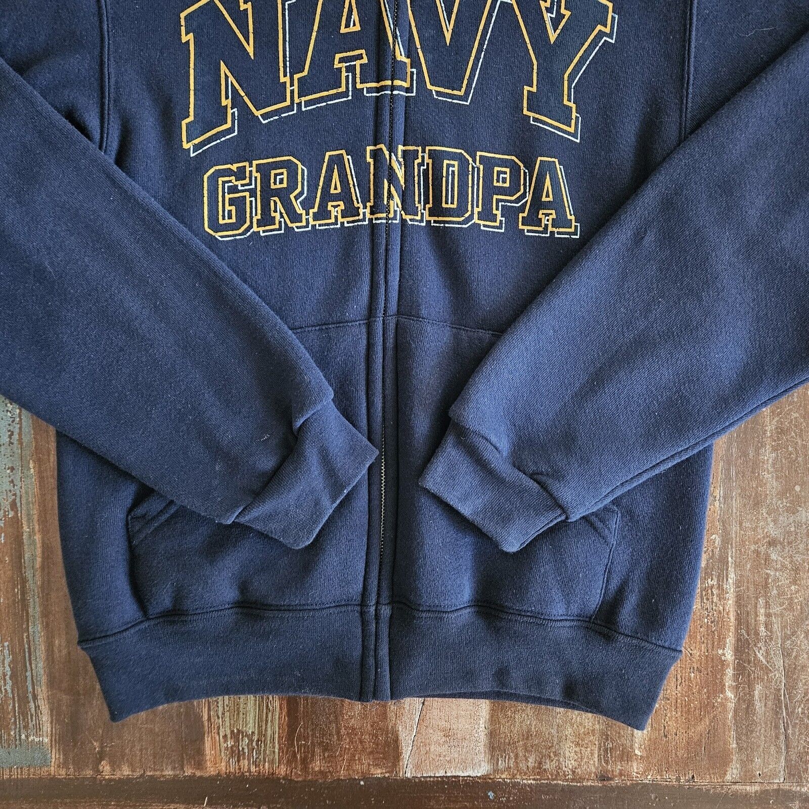 Navy Grandpa Any Occasion Gift Men’s Sweatshirt Hoodie Size Small In Navy Blue
