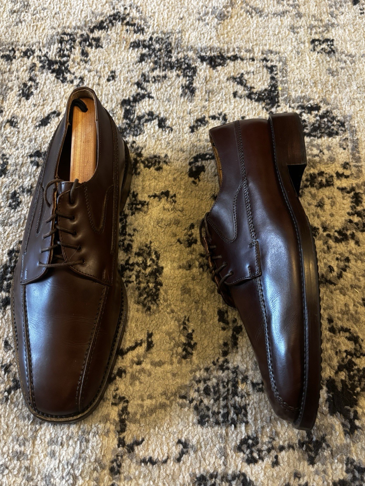 ET WRIGHT Mens Leather Dress Shoes Size 10 EE Leather Classic Formal Lace Up