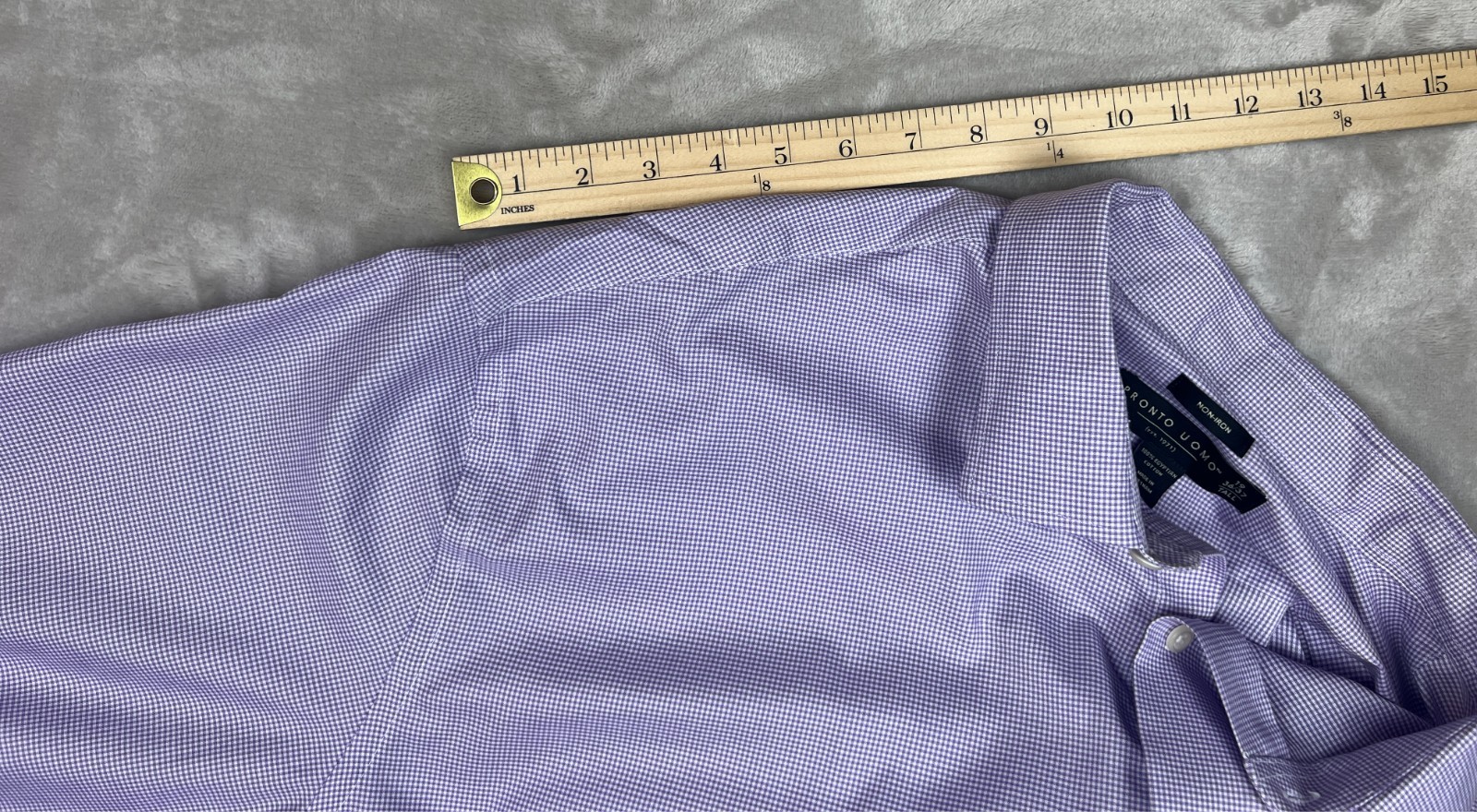 Pronto Uomo Mens Purple Dress Shirt 19 36/37 Tall Classic Fit Business Work