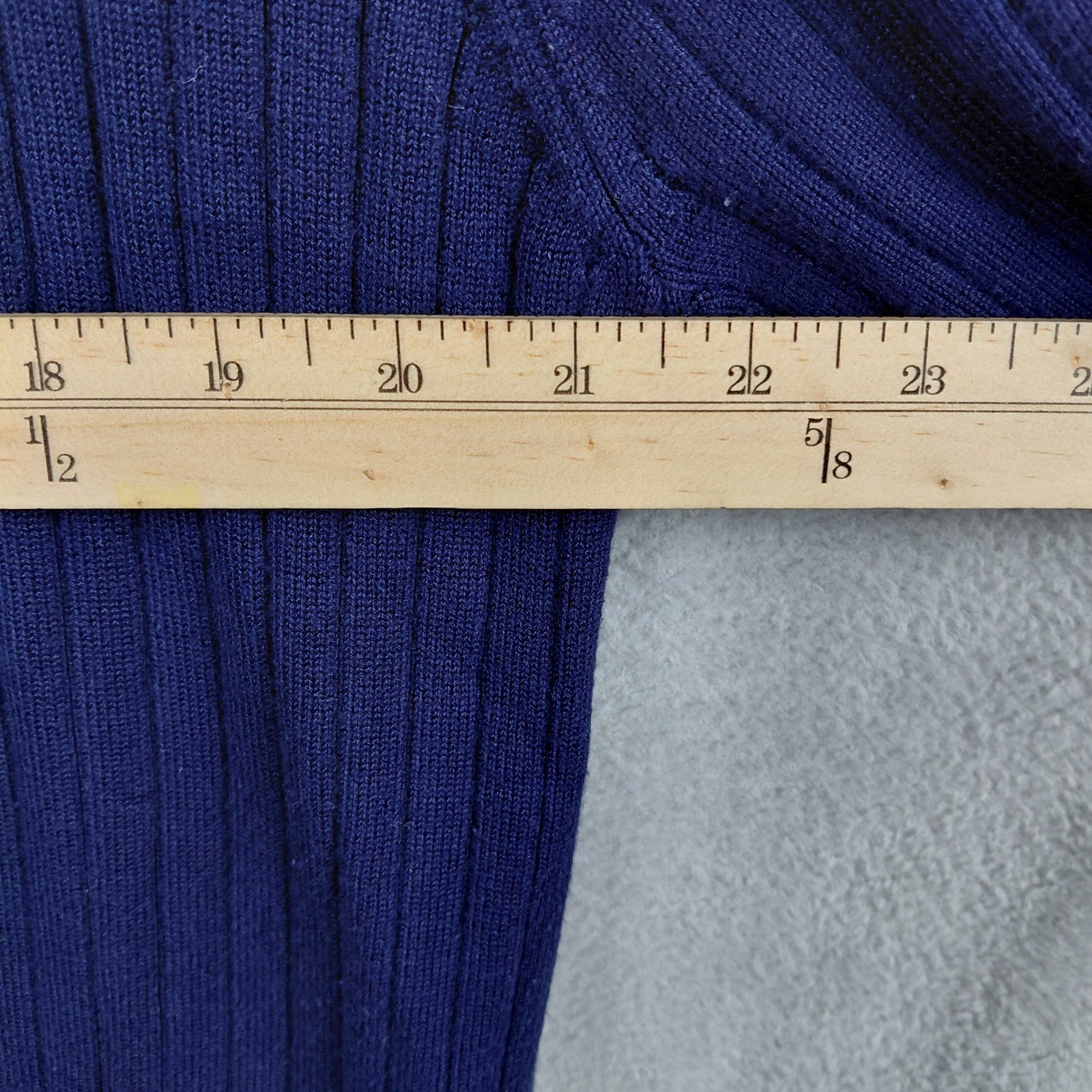 Paul Jones Mens Navy Blue Ribbed Cardigan Sweater Shawl Collar Size M
