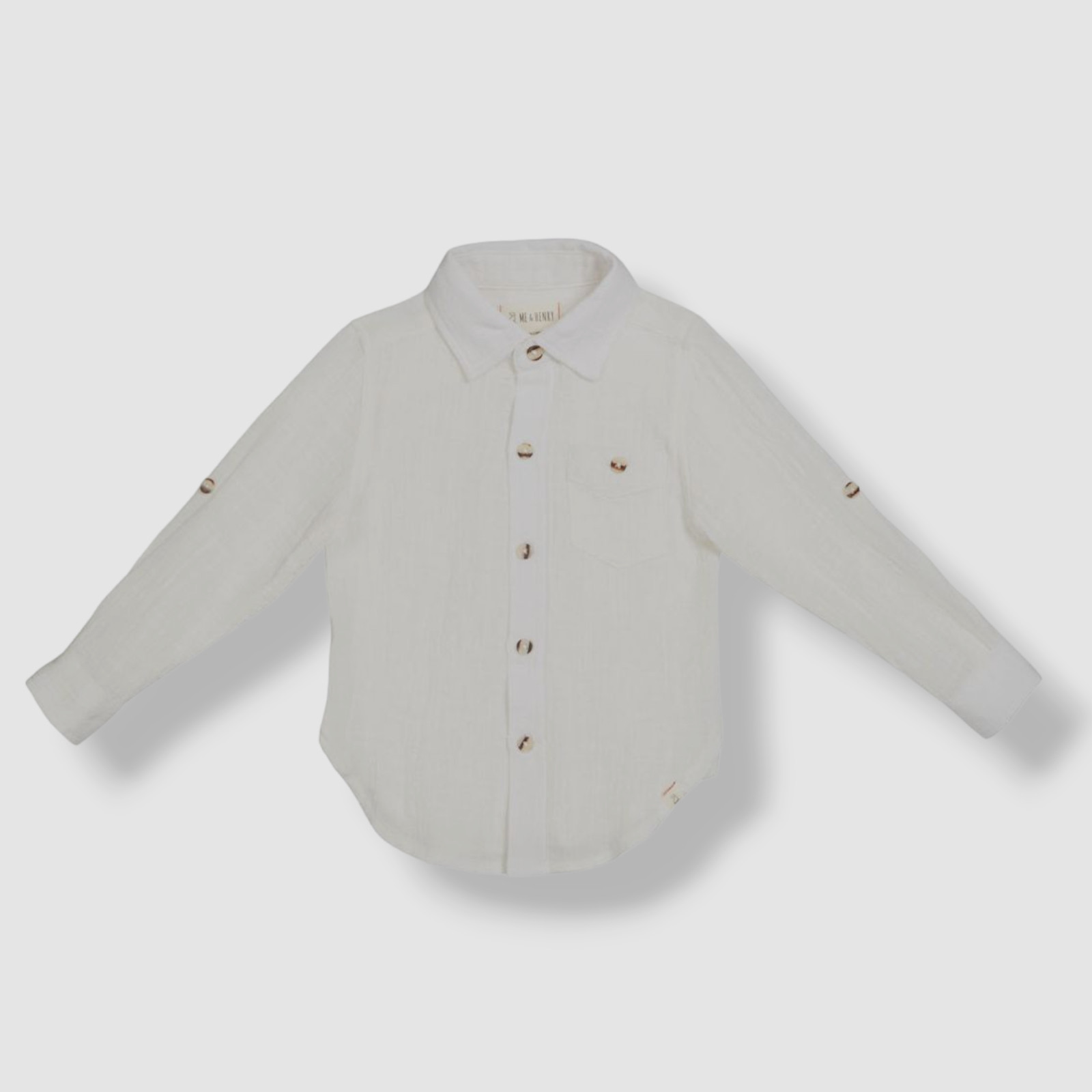 $46 Me & Henry Kid’s Boy’s White Merchant Collared Button-Up Shirt Size 2-3Y