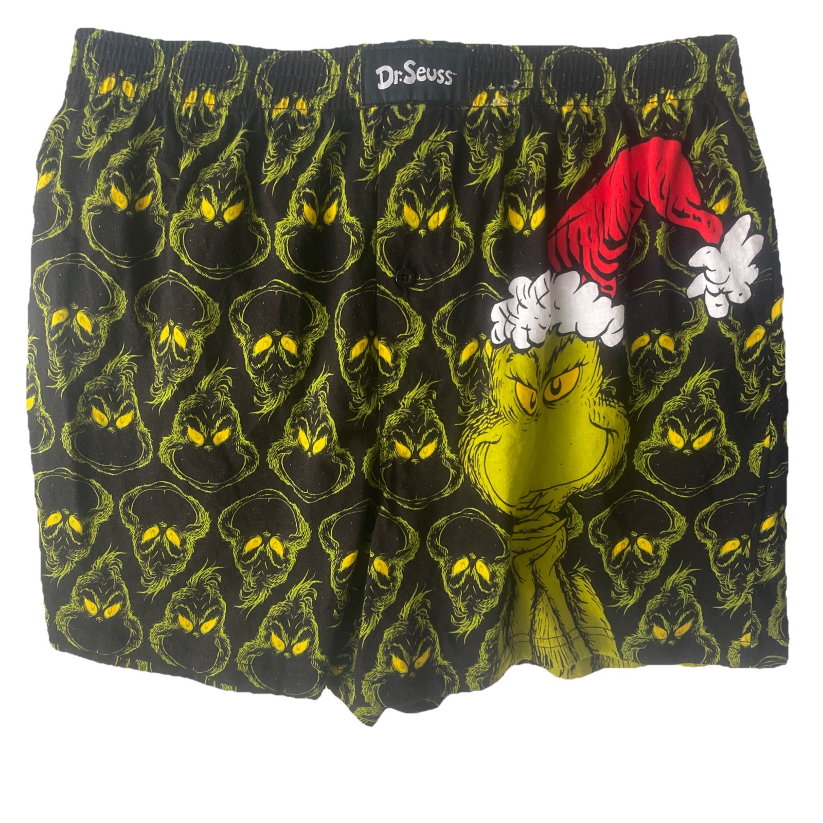 AUTHENTIC DR. SEUSS “GRINCH” 100% COTTON-BUTTON FLY BOXER SHORTS-SIZE XL (40-42)