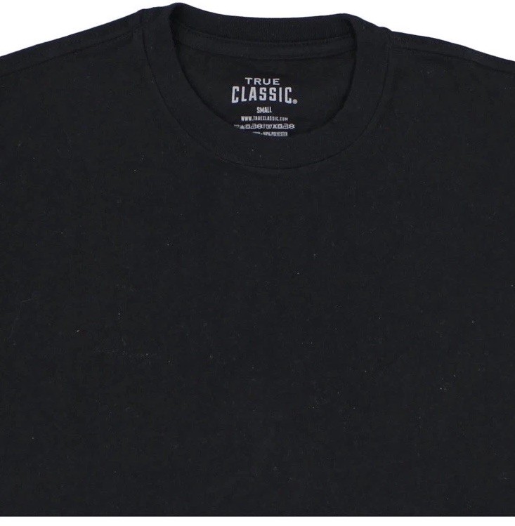 True Classic Shirt Mens XL Black Crew Neck Short Sleeve Tagless Regular Fit NWOT
