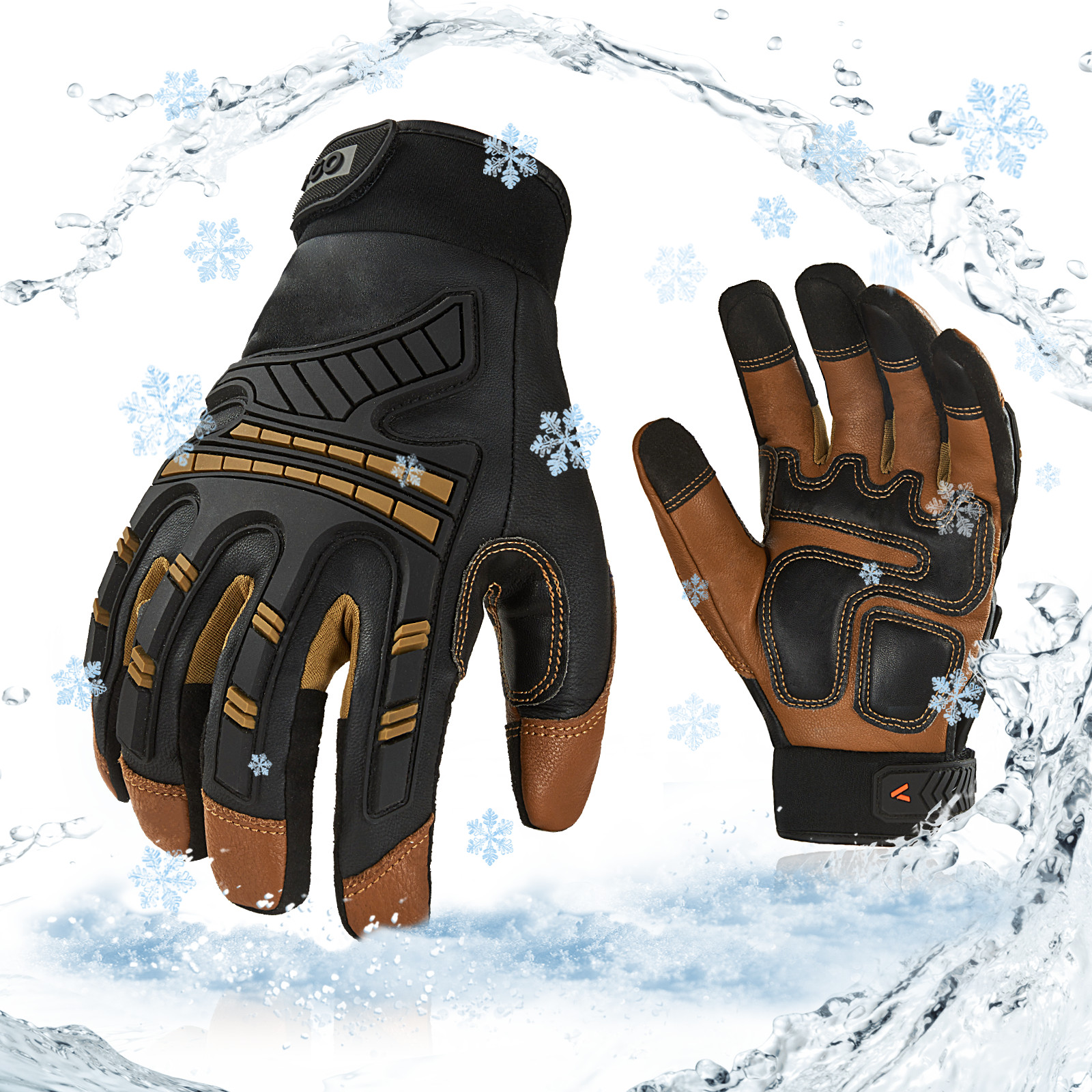 Vgo 1/2Pairs Winter Waterproof Heavy Duty Mechanic GloveTouchscreen (GA8954FW)