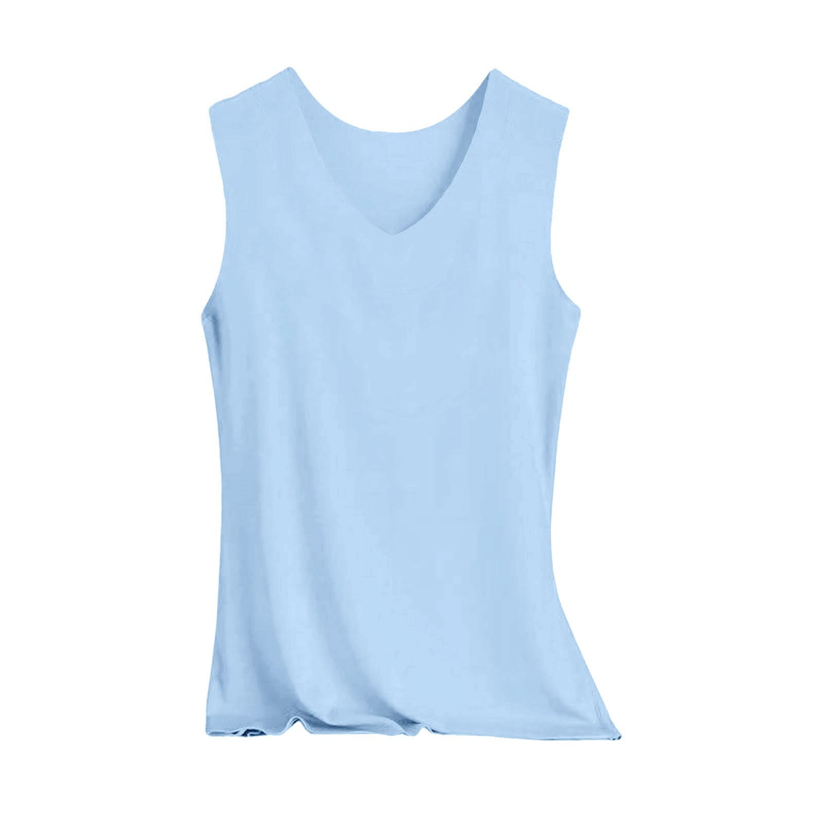 Women’s V Neck Ice Silk Seamless Sleeveless Sport Tank Top Soft Stretch Basic