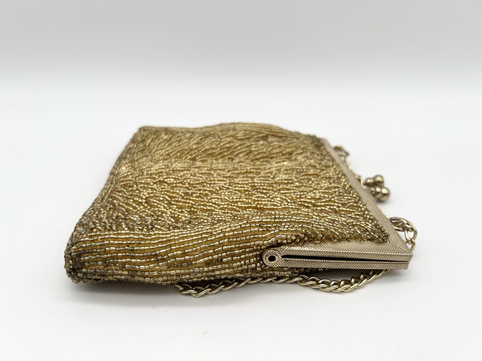 Vintage Walborg Gold Beaded Evening Purse Hong Kong Cocktail Handbag