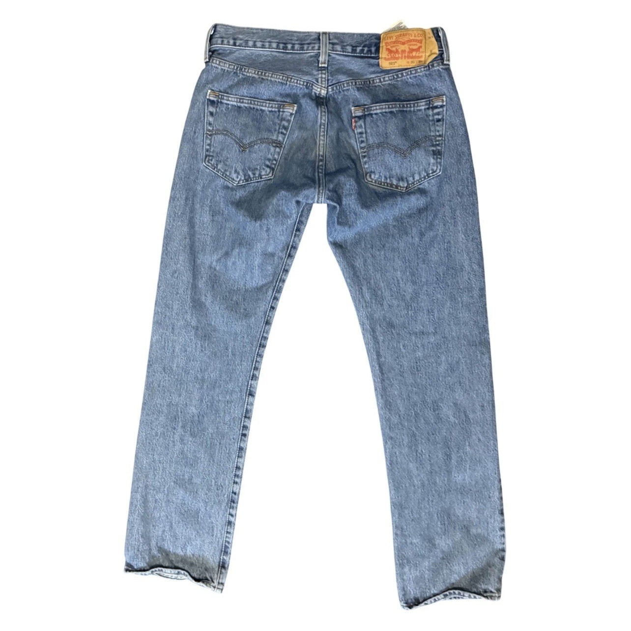 Levi’s 501 Original Fit Jeans Mens 30×30 Medium Wash Button Fly Denim Red Tab
