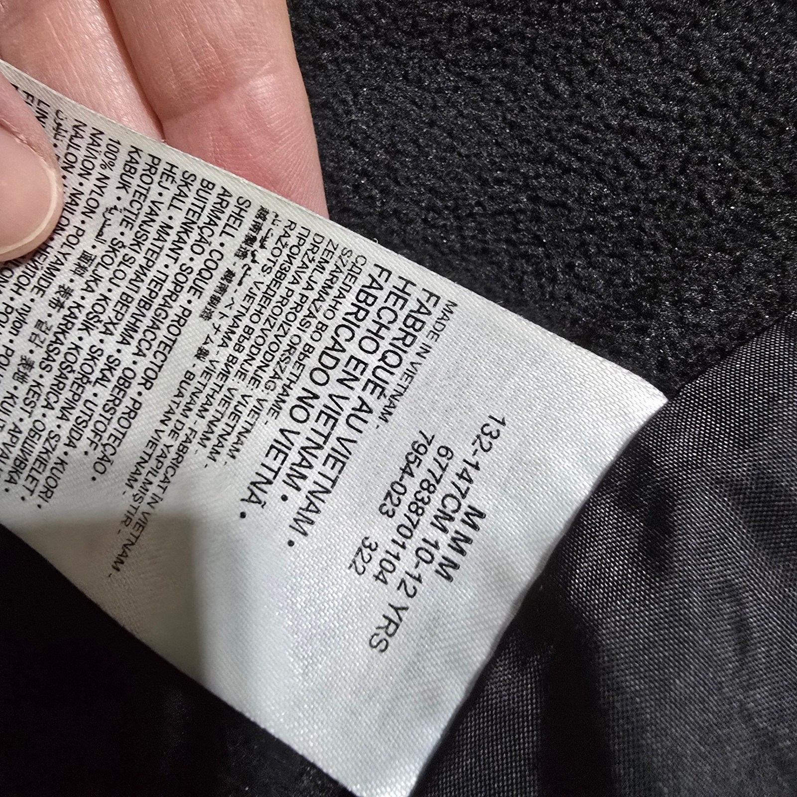 Jordan Puffer Jacket Kids Size M 10-12 Black Glossy Panel Hooded Fleece Lined
