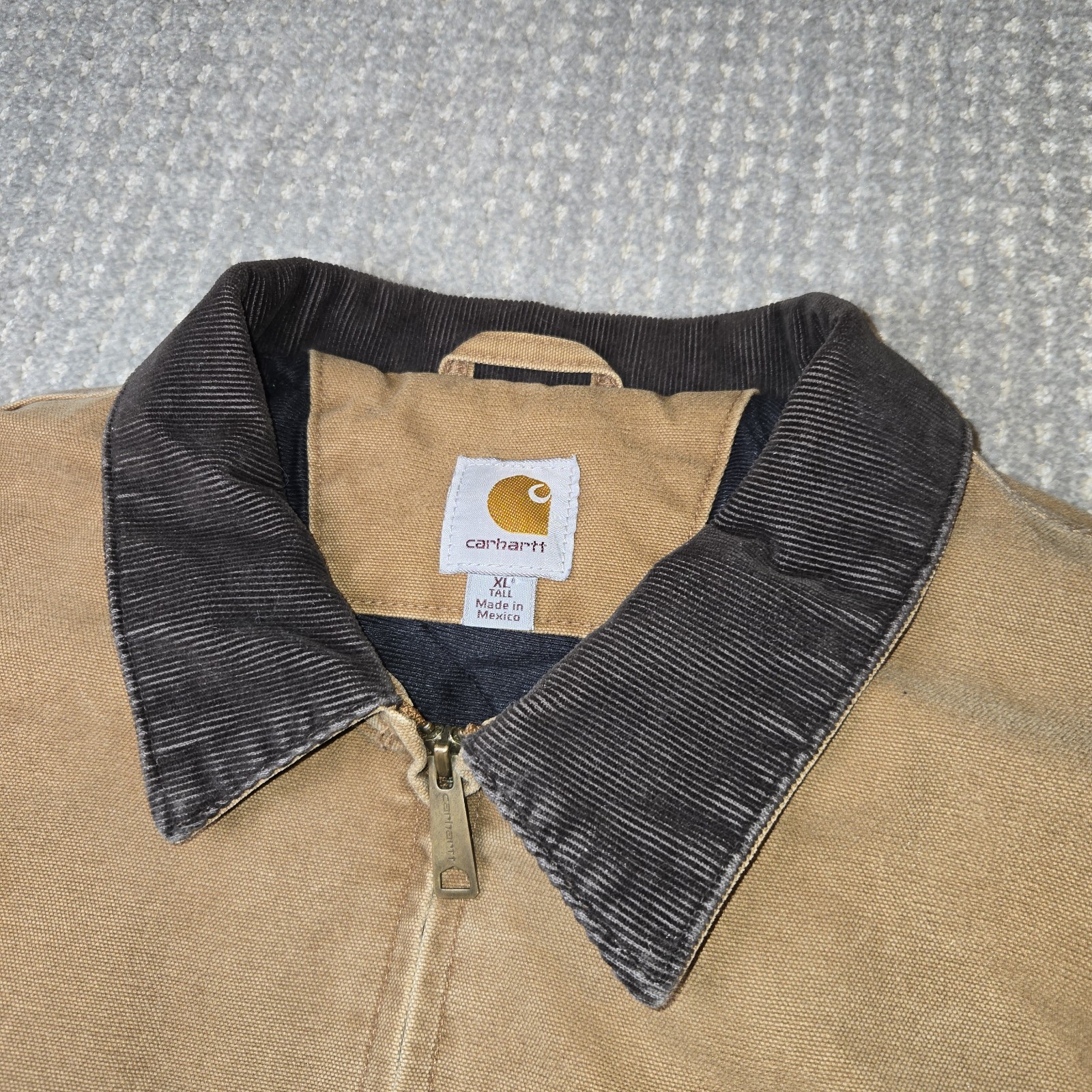 Carhartt Brown Work Jacket Bankston Sz XL Tall Vintage Detroit Style Lined Coat