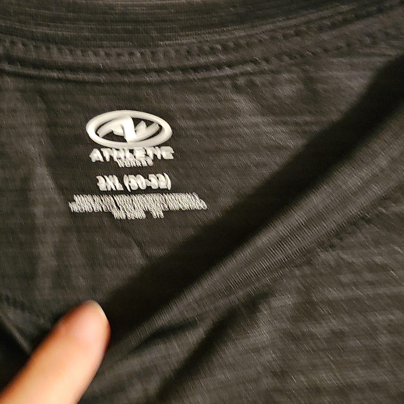 Athletic Works Men’s Lightweight Poly Jersey Tee Solid Black Crew Neck 2XL