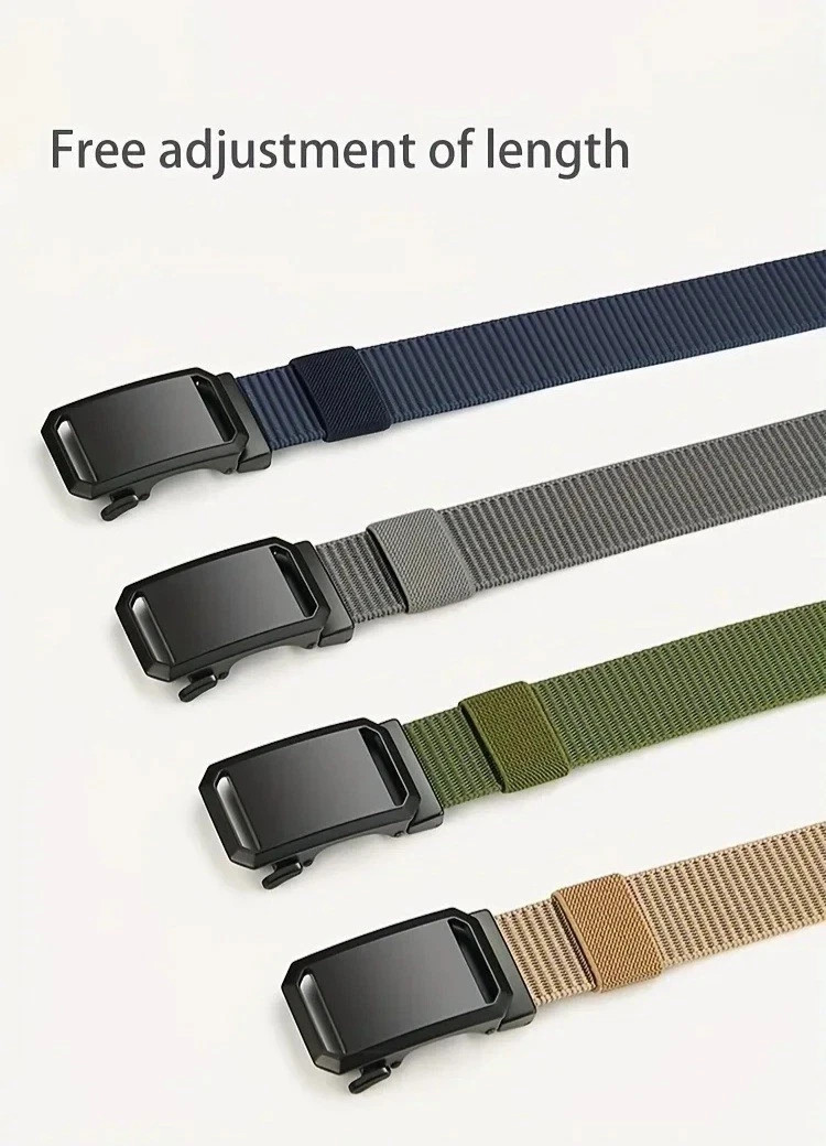 Men’s Tactical Belt Automatic Buckle Nylon Waist Strap Casual Outdoor Belt