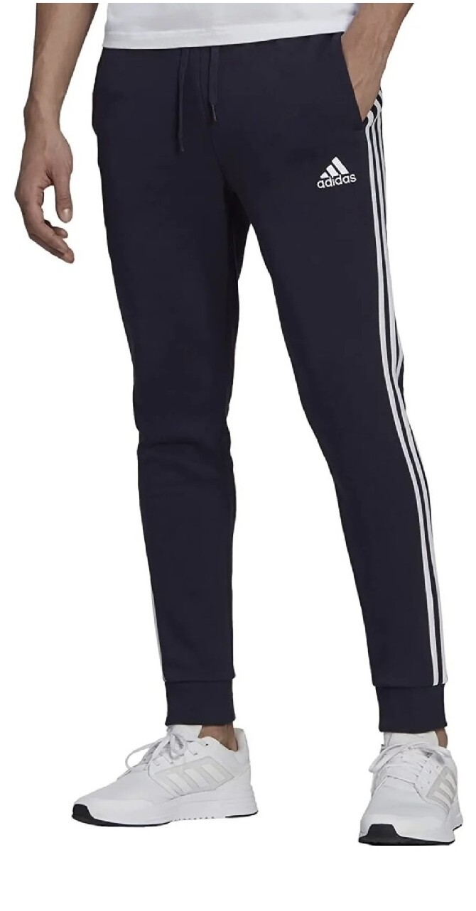 Adidas Essential Pants Fleece Tapered Cuff Men’s Size 3XL Legend Ink White NEW