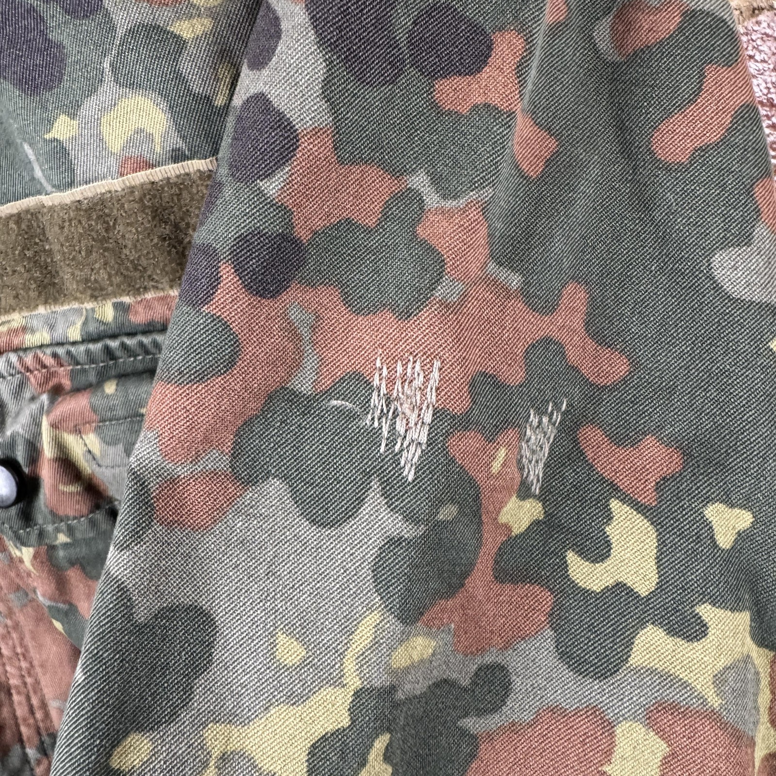 Vintage German Military Jacket Mens Medium Green Flecktarn Camo Field Bundeswehr