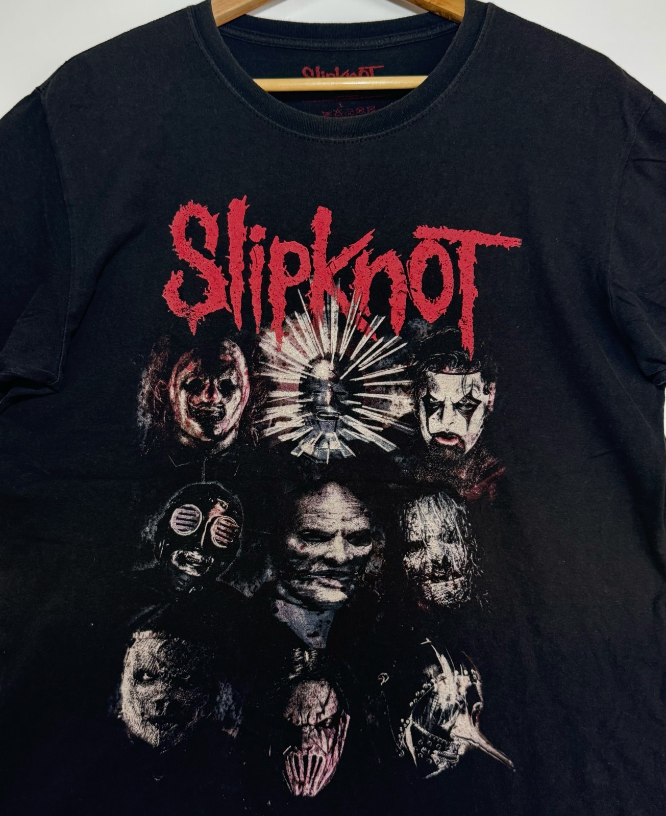 Slipknot Prepare For Hell Tour Shirt Mens L Ghost Fade Black Metal Band Tee Y2K