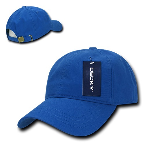 Royal Blue Plain Solid Washed Cotton Polo Style Low Crown Baseball Ball Cap Hat