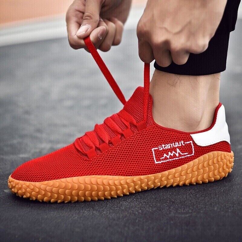 Men Running Sneakers Breathable Mesh Sport Flat Soft Badminton Shoes Non Slip Us