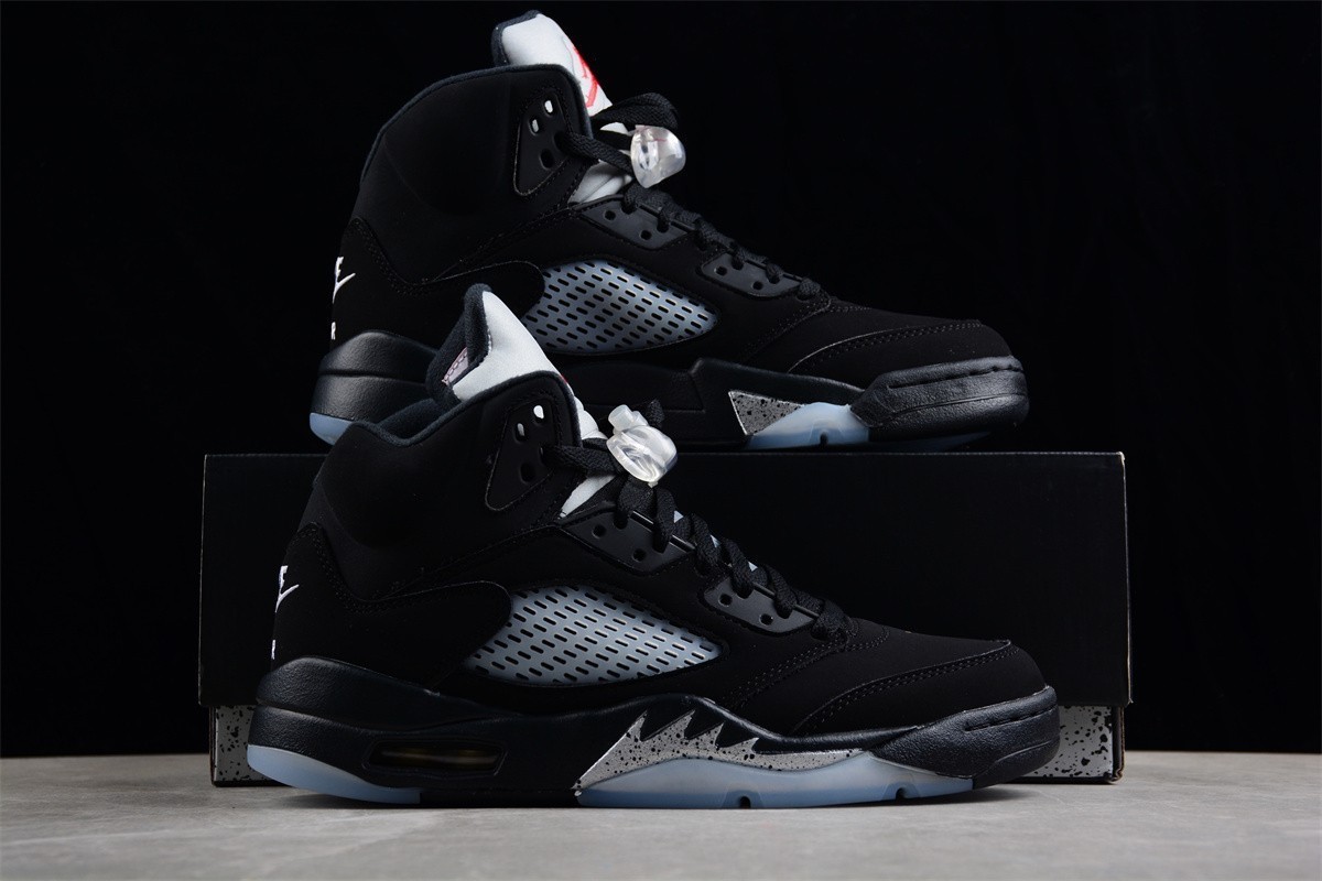 US7-12 Jordan 5 Retro Black Metallic Reimagined High Top Men’s Basketball Shoes