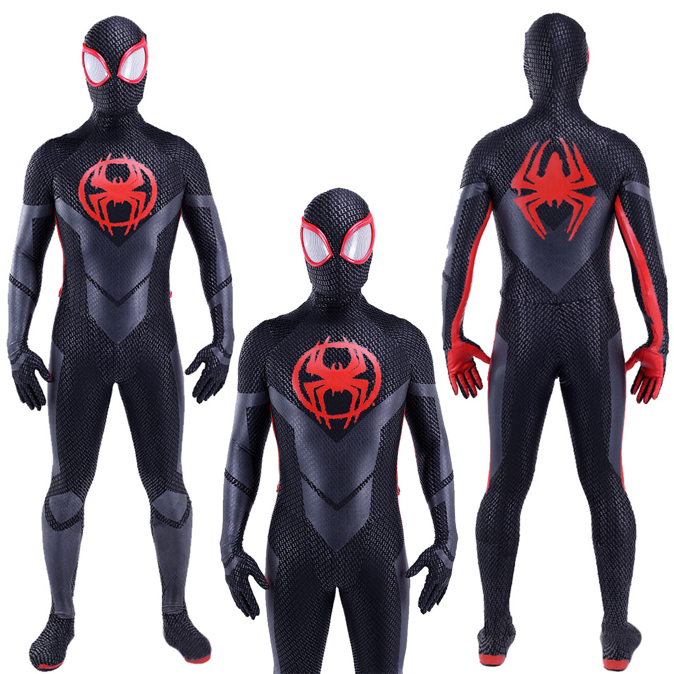 NEW Upgraded Miles Morales Spiderman Jumpsuit Armor Costume Cosplay COS