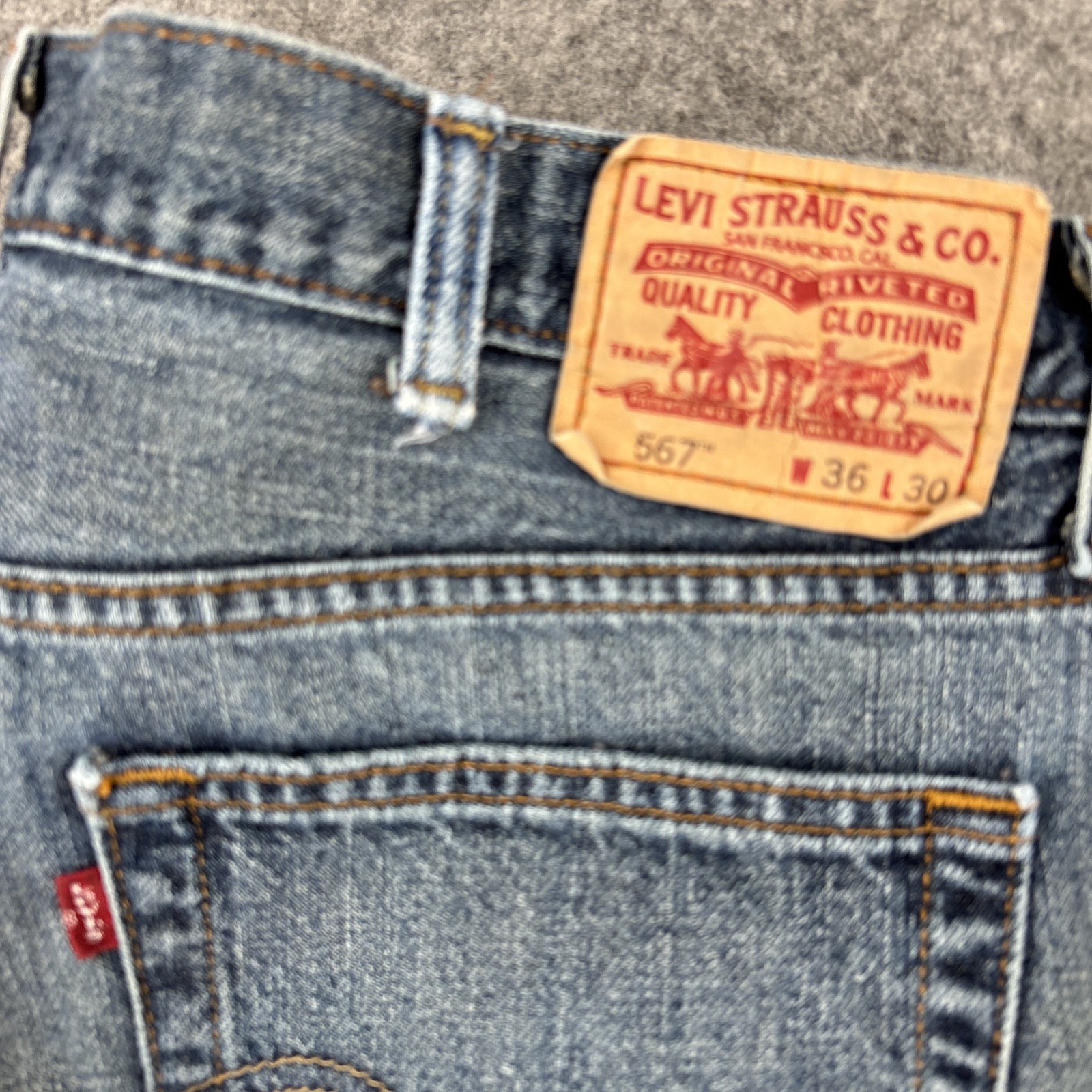 Levis’ Jeans Men’s 36 Loose Bootcut 567 Blue Vintage Button Fly 36×27