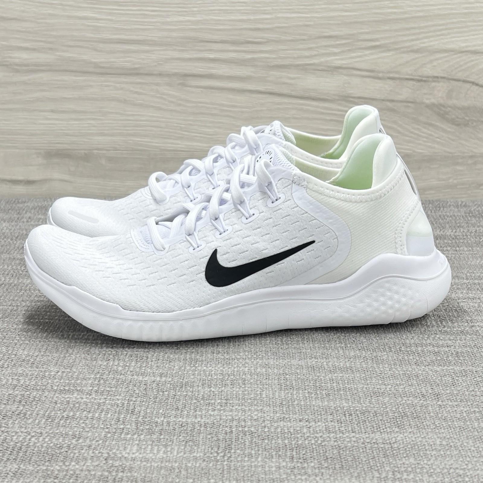 Nike Free RN 2018 White Black Run Running 942837-100 Low Gym Training Womens 10
