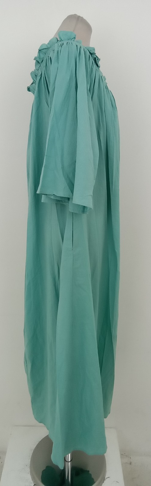 John Lewis Women’s Dress Size M Green Elasticated Stretch Neckline Pockets Used