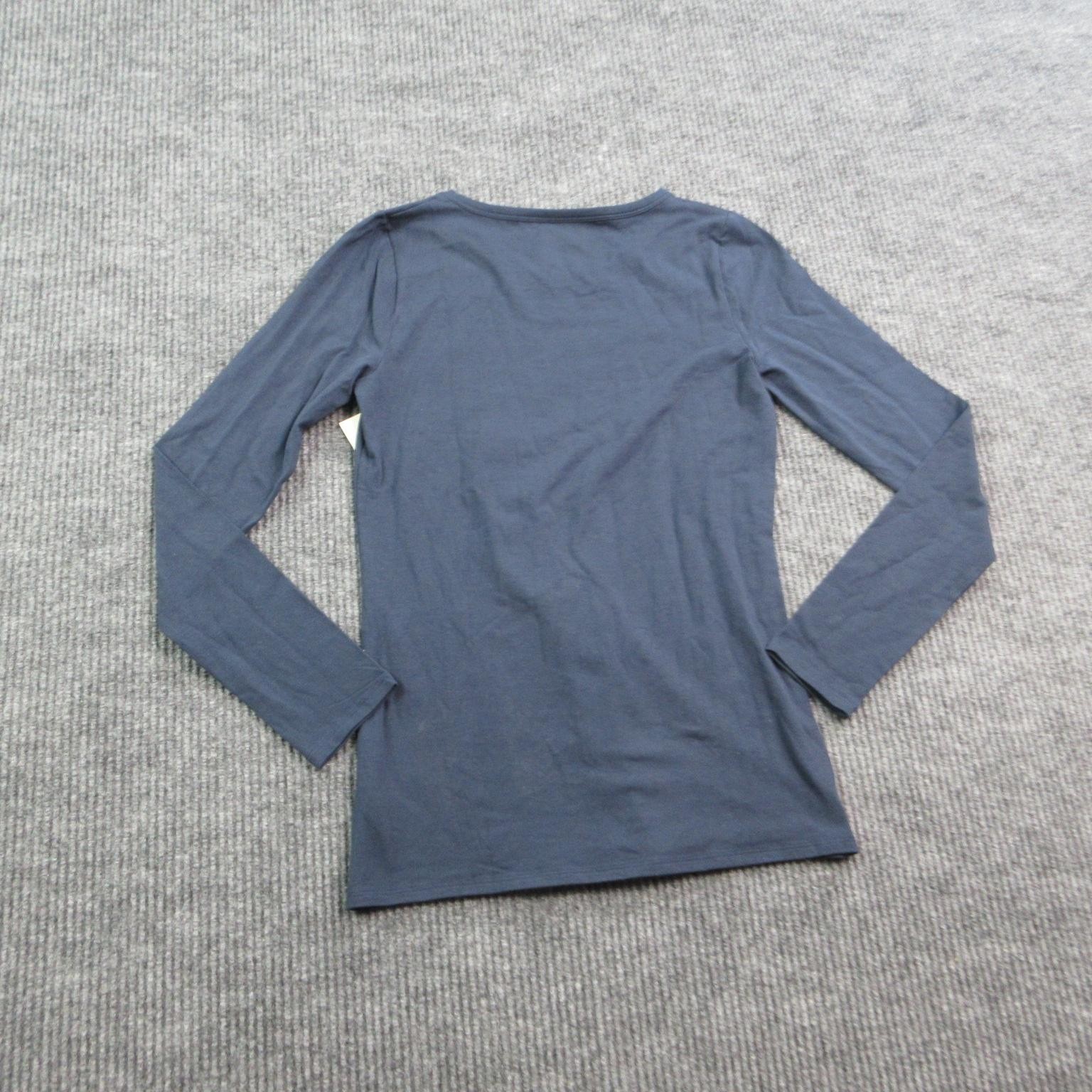 Duluth Trading Co. Shirt Womens Small Blue Scoop Neck Long Sleeve Basic NWT