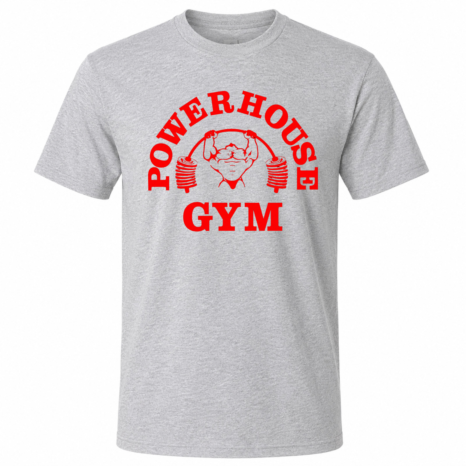 Powerhouse Gym Red Gray Graphic T Shirt Freeships