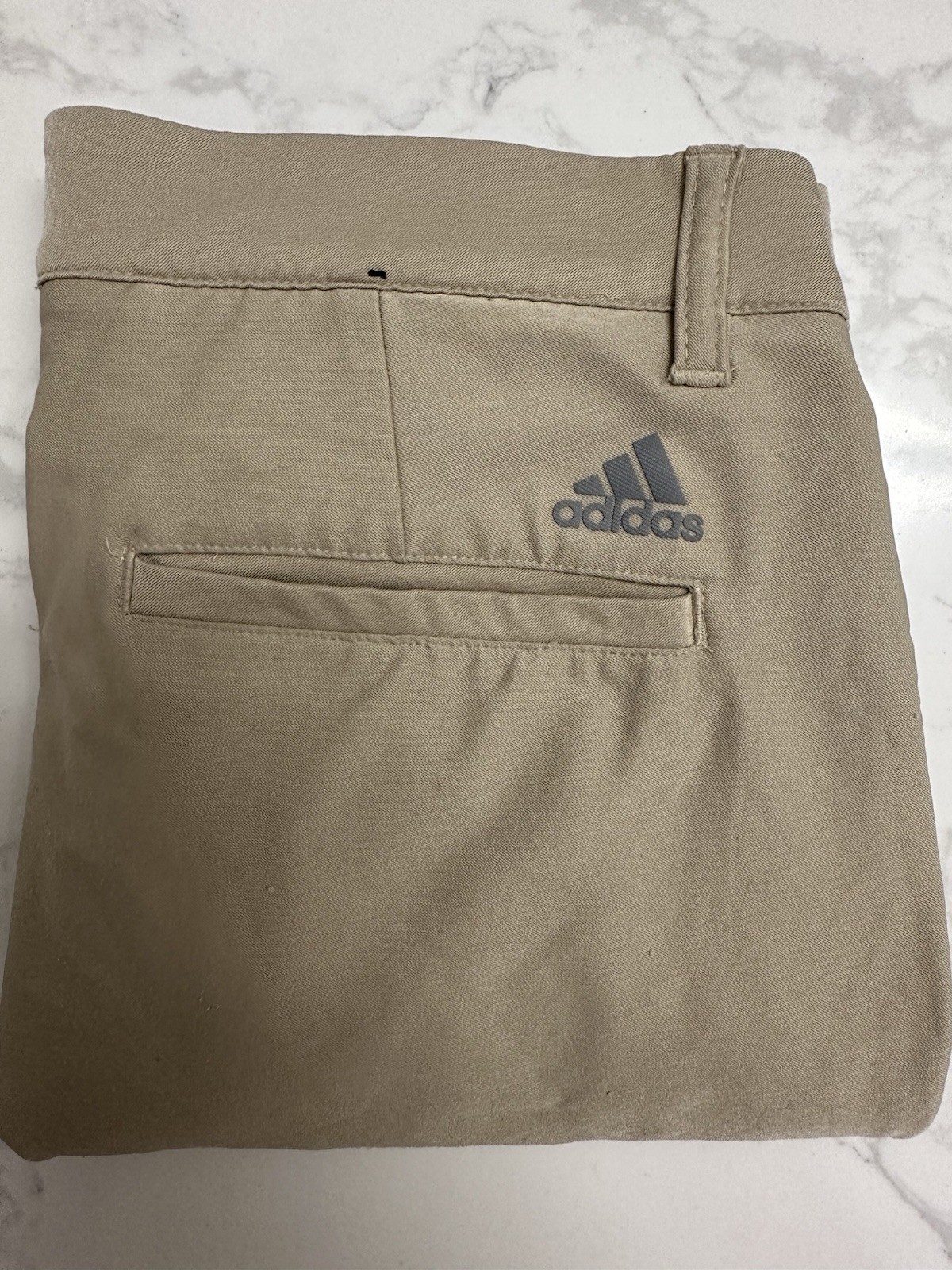 adidas Golf Men’s Beige Chino Pants 30W Regular Fit Straight Twill Flat Front