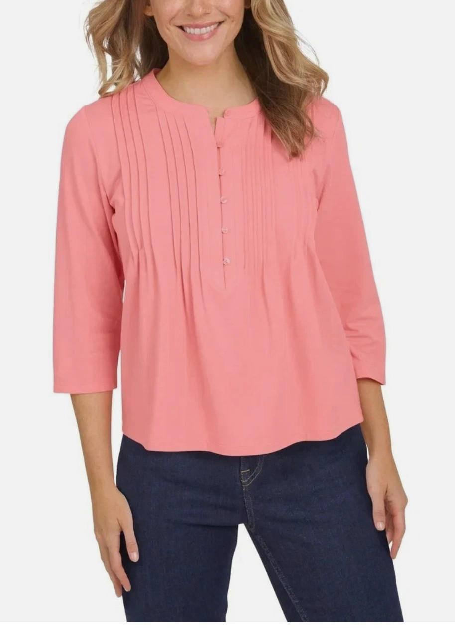 NWT Lands’ End Womens Soft Button Front Pintuck Top Blouse Med Choose Color