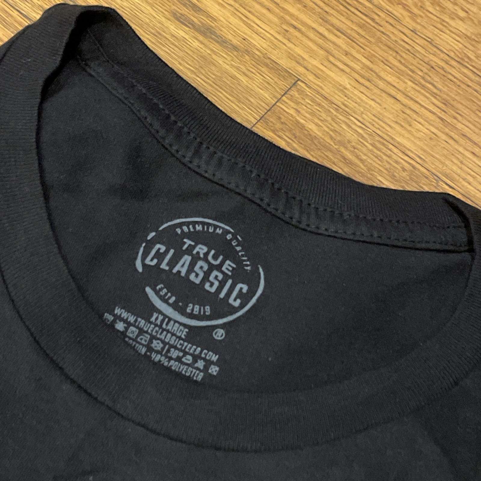 True Classic Premium Quality Crew Neck Tee T Shirt Mens BLACK XXL 2XL