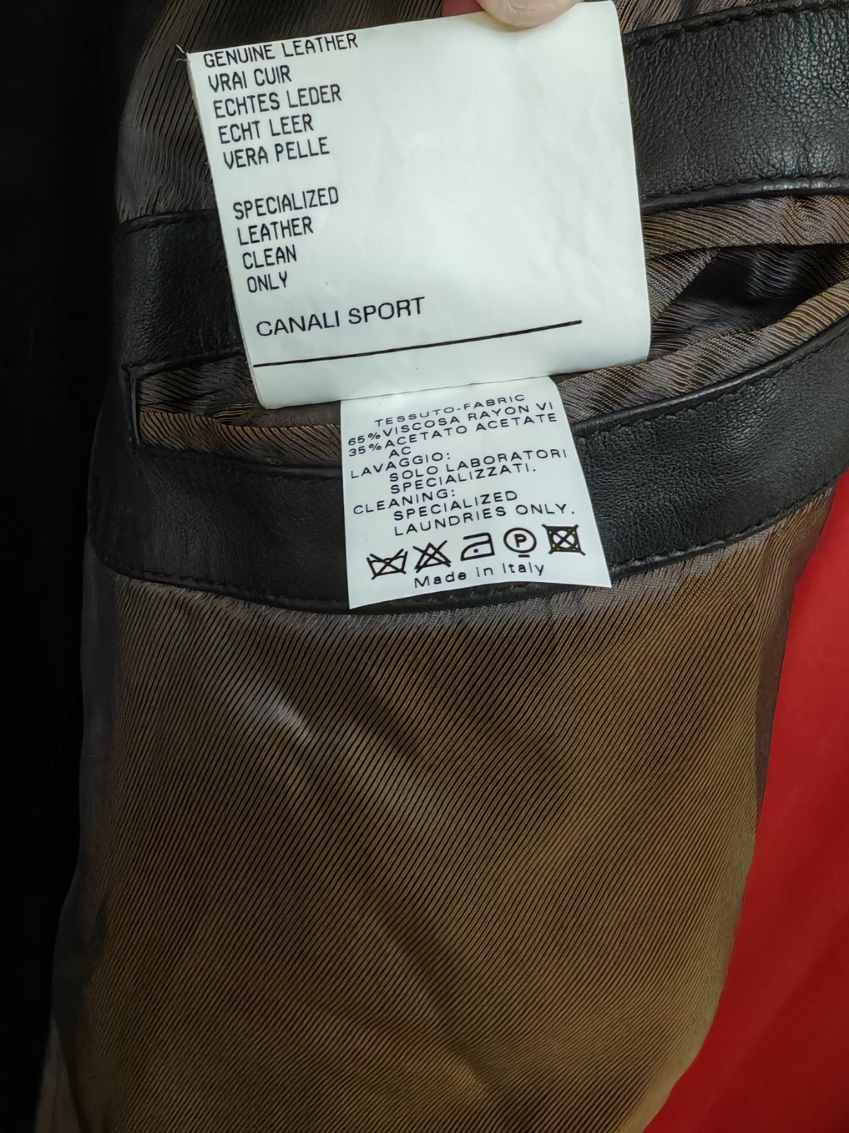 CANALI Men’s Leather Coat Size EU 54 ( XL ) Made In Italy