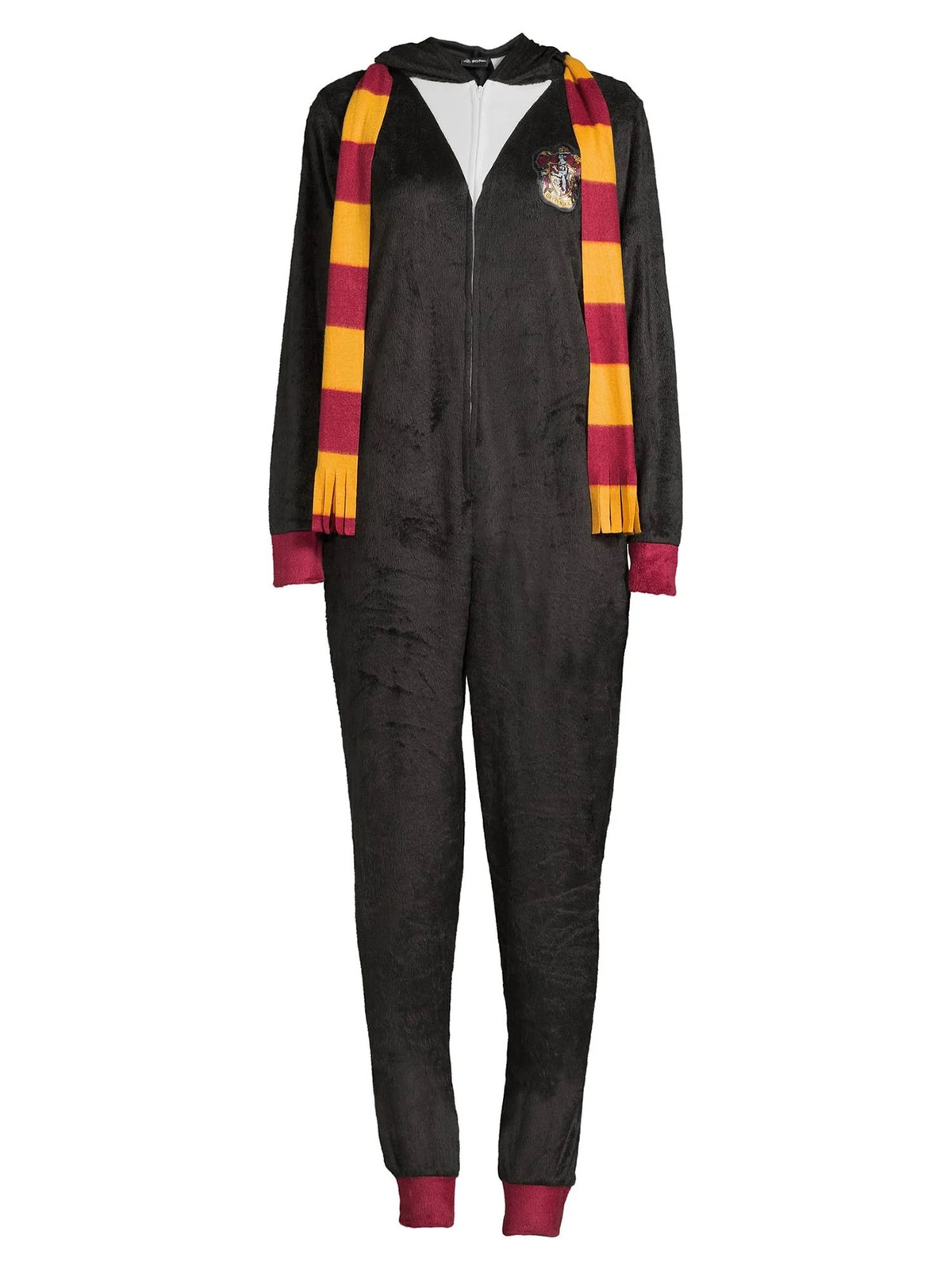 Harry Potter Gryffindor Hooded One Piece Women’s Union Suit, Black
