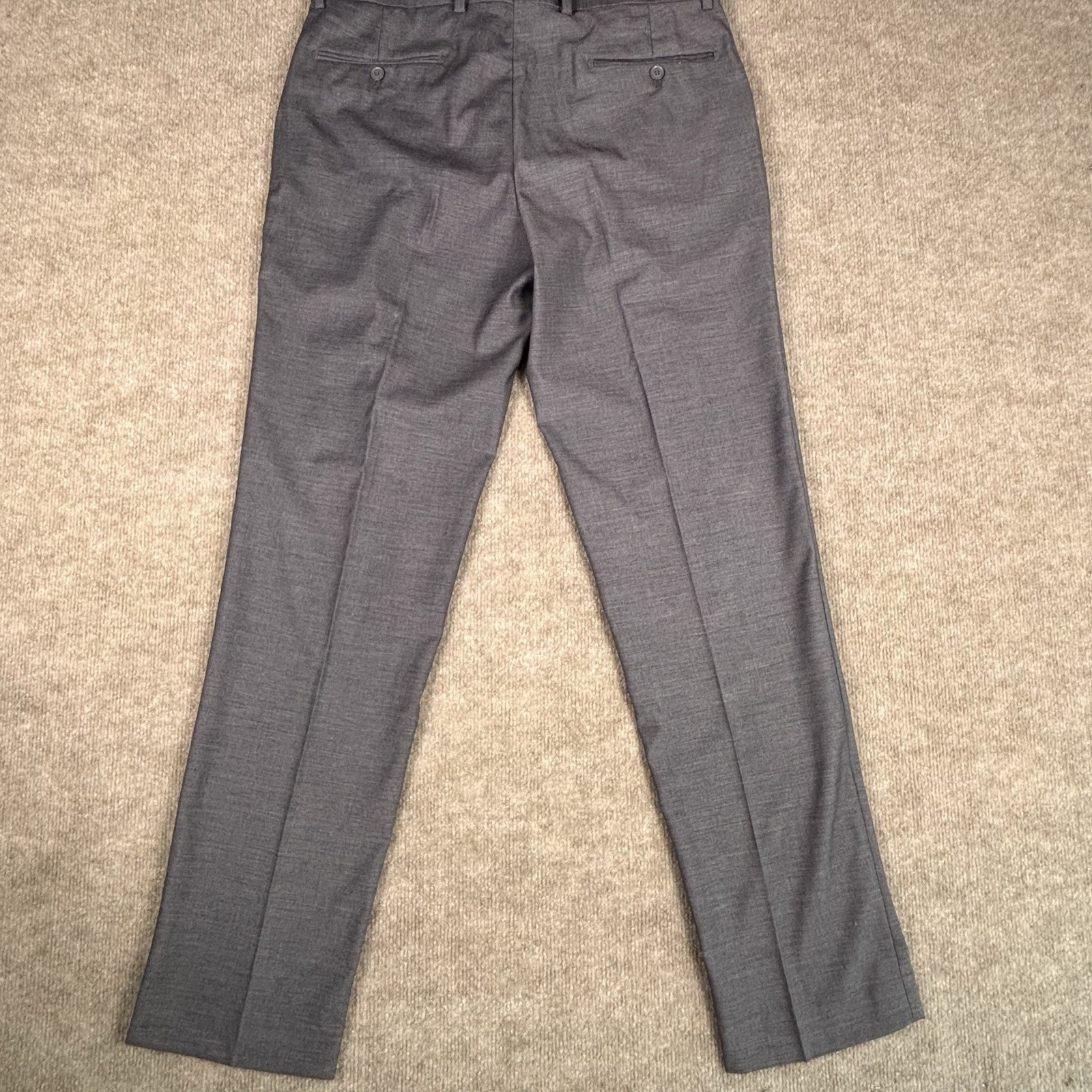 Combatant Gentlemen NWT Men’s Gray Solid Flat Front Straight Dress Pants 34×34