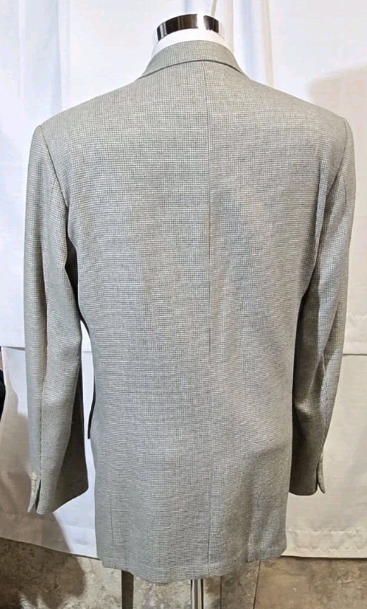 Corneliani 54L Gray Birdseye Sport Coat Wool Silk Cashmere Made Italy 44L