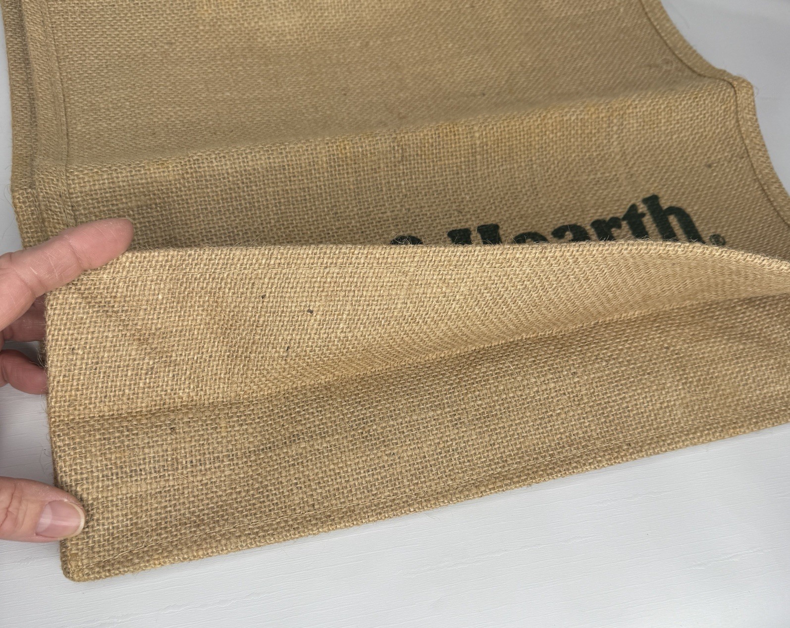 Eco Friendly Natural Burlap Jute Tote Bag Handles 14” X 14” X 5” Plow & Hearth