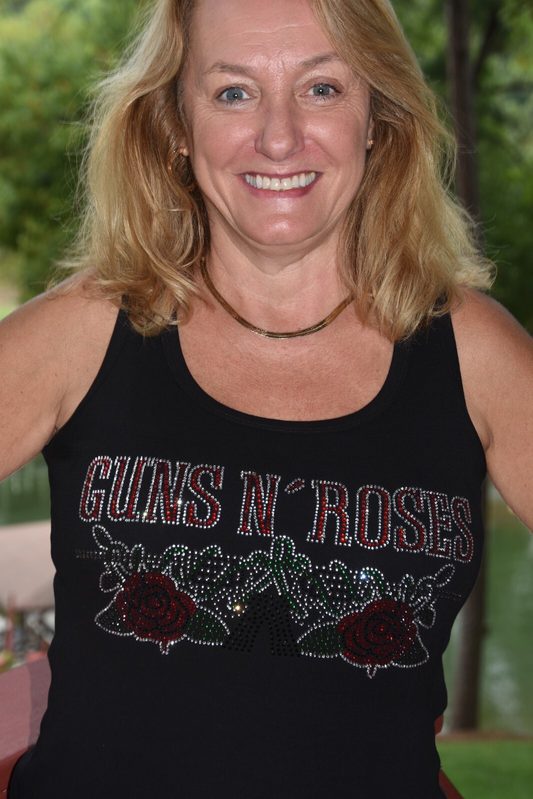 Guns N Roses rhinestone bling shirt or tank XS S M L XL XXL 1X 2X 3X 4X 5X roses