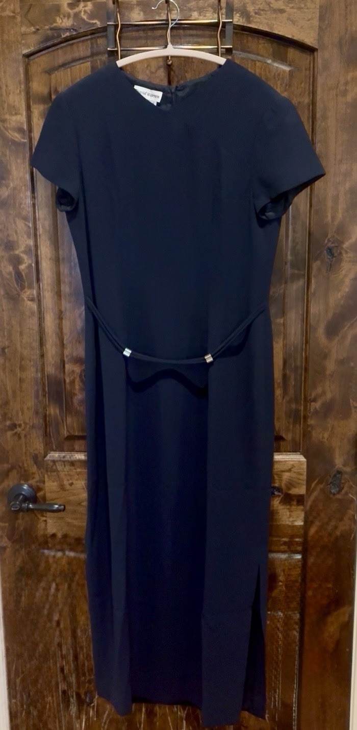 David Warren Tailored True Navy Dress Size 12 Look