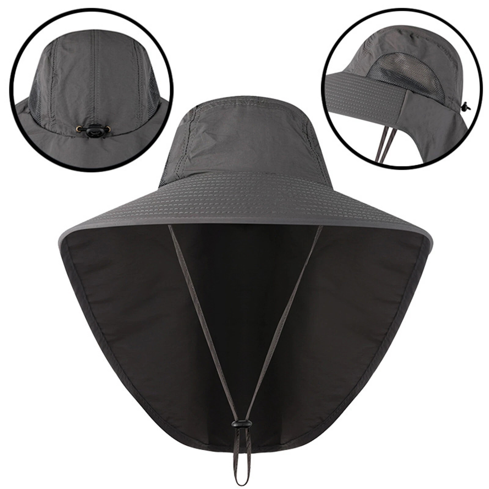 Wide Brim Sun Hat with Neck Flap UV Protection Hiking Fishing Cap Men Women US