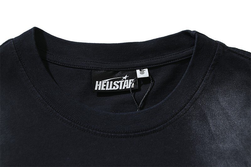 HELL UNRELEASED STAR Crack paint Tee Cracked print Washed T-shirt 2 Color