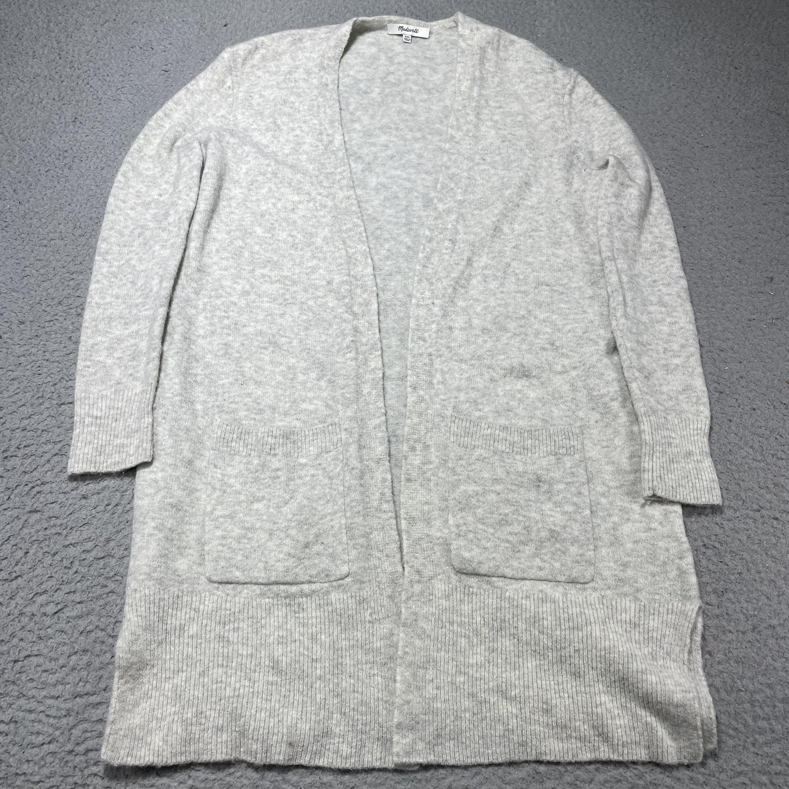 Madewell Kent Cardigan Sweater Coat Womens XXS Gray Wool Alpaca Knit Longline